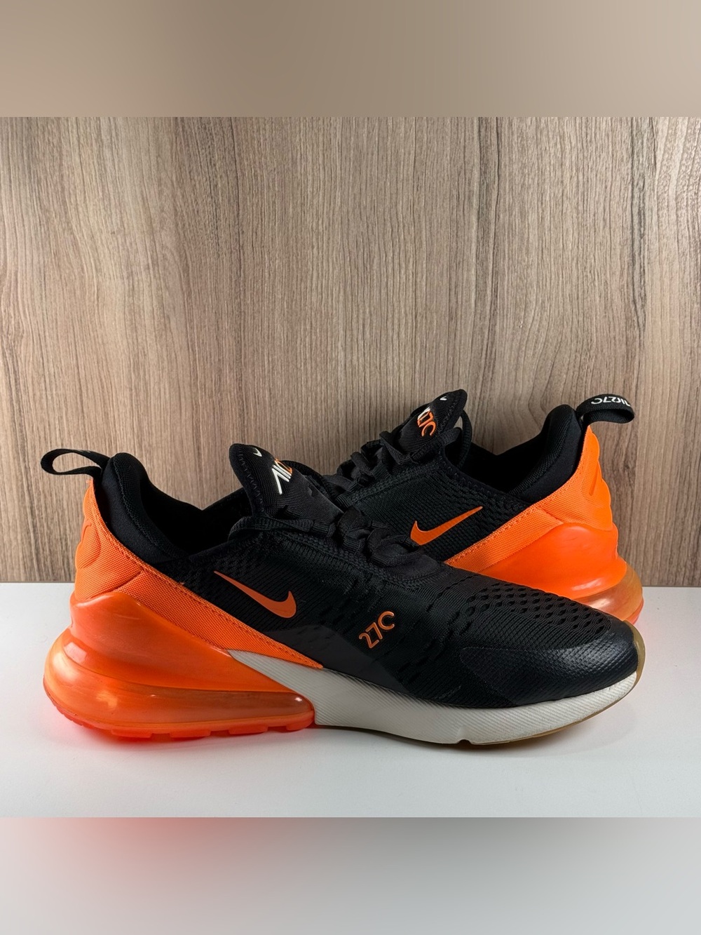 Nike Air Max 270 Black Phantom Total Orange Shoes AH8050-030 Men’s Size 8.5 - Picture 6 of 9